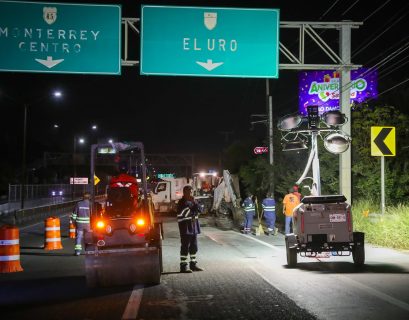 Bacheo Carretera Nacional. Monterrey bachea la carretera nacional